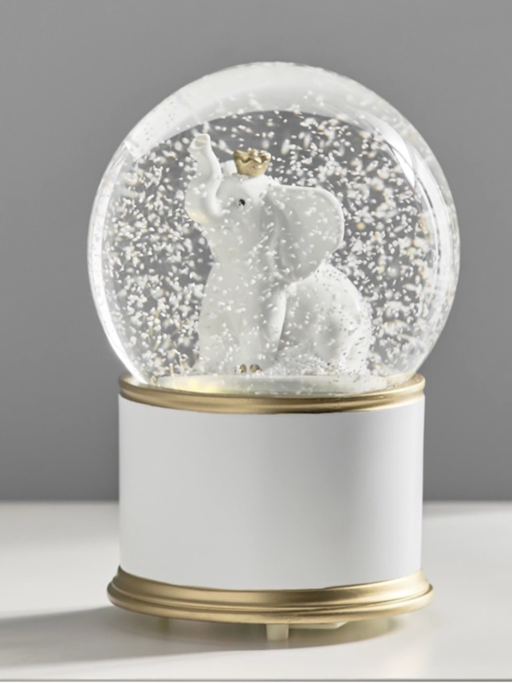 Pottery Barn Kids Elephant Light-Up Musical Snow Globe
